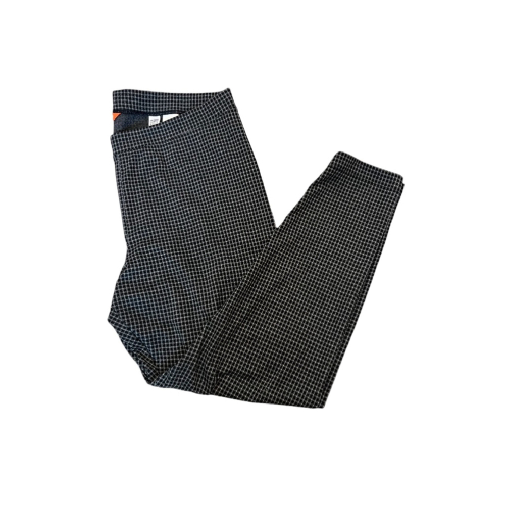 JOE FRESH Black & Grey Check Stretch Elastic Waist Skinny Leg Legging Pant XL